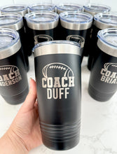 Load image into Gallery viewer, Engraved football coach tumbler