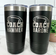 Load image into Gallery viewer, Engraved football coach tumbler
