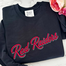 Load image into Gallery viewer, Red Raiders shadow embroidered design
